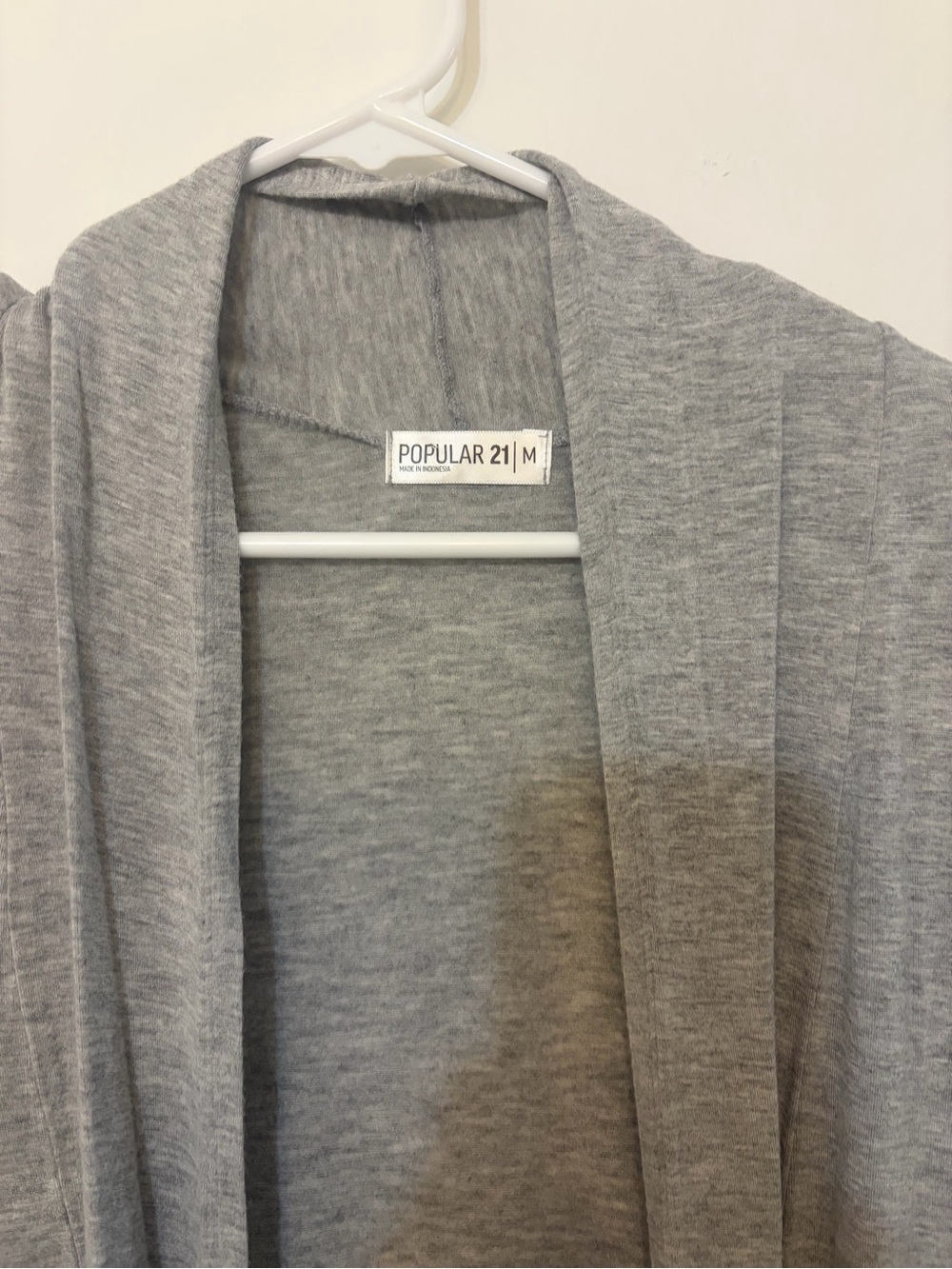 Women's Gray Open-Front Sweater Cardigan lightweight